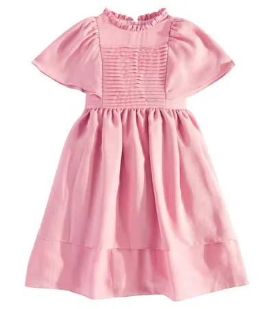 Patachou Kids' Pleated Tiered Dress In Pink