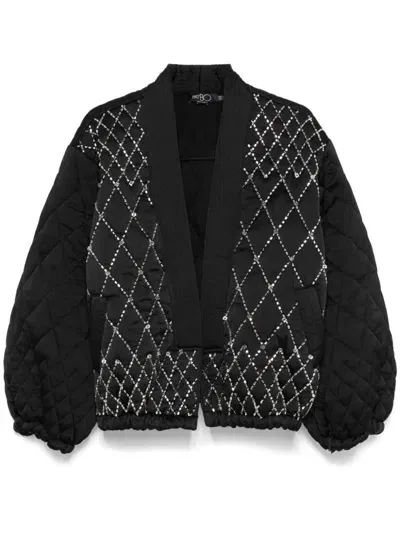 Patbo Hand-beaded Quilted Jacket In Black