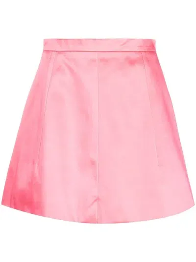 Patou A-line Satin Mini Skirt In Rosa