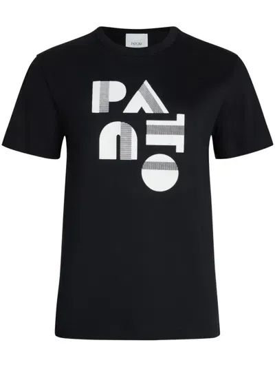 Patou Art Deco  Cotton T-shirt In Black