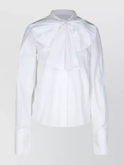 Patou Ascot White Cotton Blouse