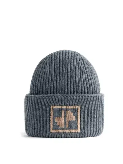 Patou Jp Ribbed Wool Beanie In Grey