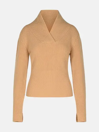 Patou Beige Wool Blend Turtleneck Sweater