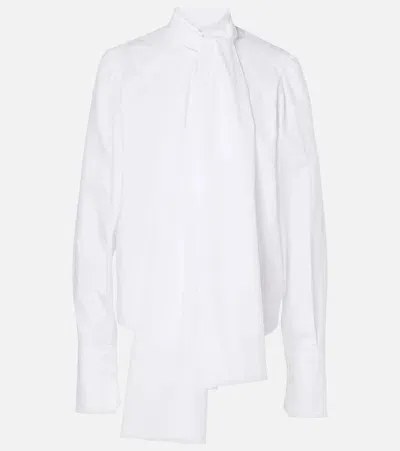 Patou Bow-detail Cotton Blouse In White