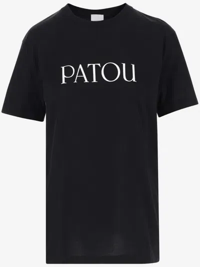 Patou Cotton T Shirt With Logo In Black