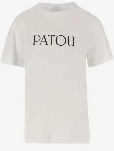 Patou Cotton T Shirt With Logo In White