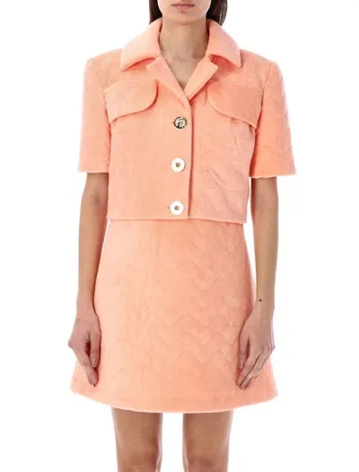 Patou Cropped Jacket Toweling Cotton In Orange