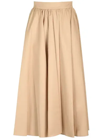 Patou Gabardine Maxi Skirt In Beige