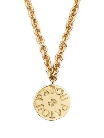 Patou Coin Pendant Necklace In Gold