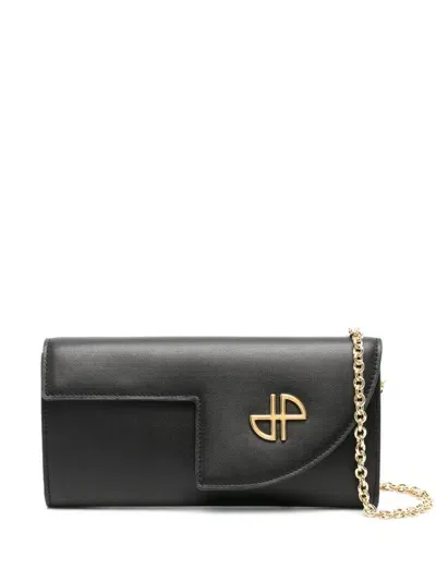 Patou Jp Leather Clutch In Black