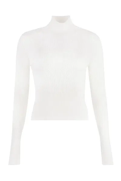 Patou Jumper Turtleneck Merino Wool Sweater In Ivory