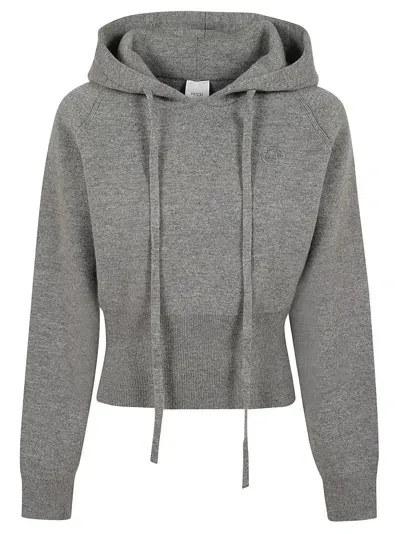 Patou Knitted Hoodie In Grey