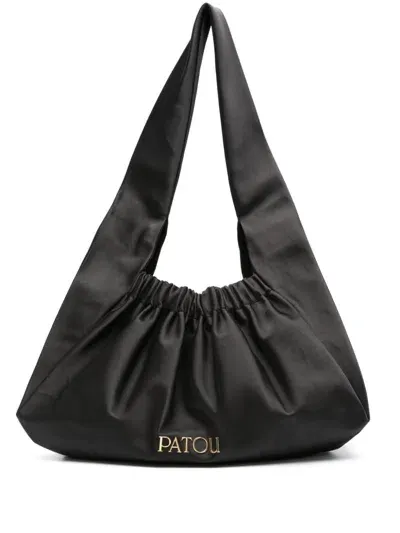 Patou Large Le Biscuit Tote Bag In Black