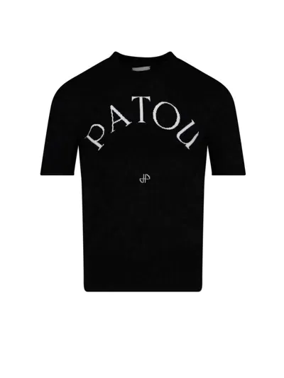 Patou Logo Crop Top In Black