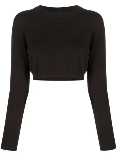 Patou Merino-blend Cropped Jumper In Brown