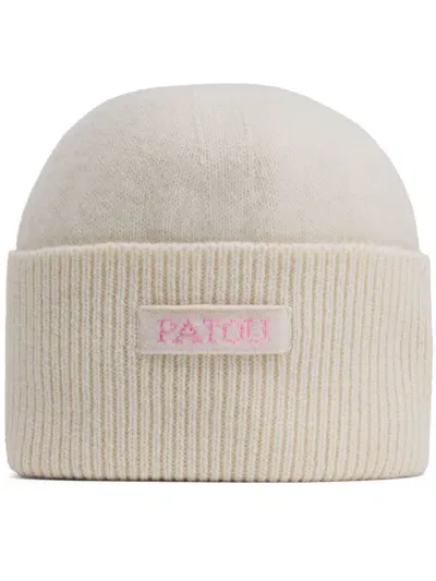 Patou Logo-patch Beanie In 白色