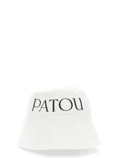 Patou Logo Printed Bucket Hat In White