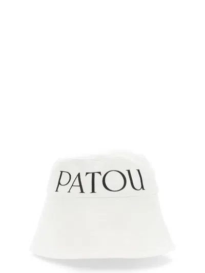 Patou Logo Printed Bucket Hat In White