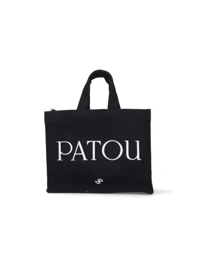 Patou Tote Bag With Logo Print In Black