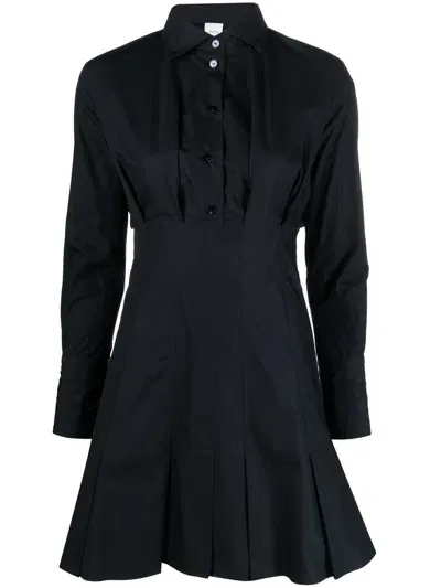 Patou Long-sleeve Minidress In Schwarz