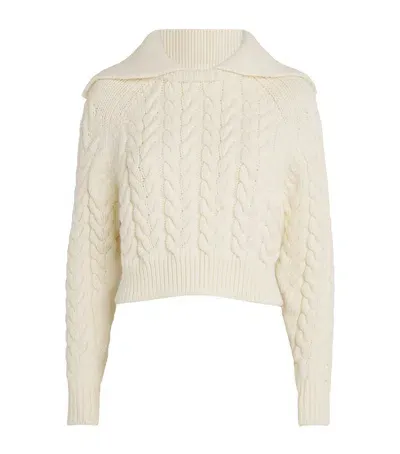 Patou Merino Wool Cable-knit Sweater In White