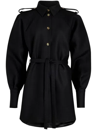 Patou Mini Shirt Dress In Black