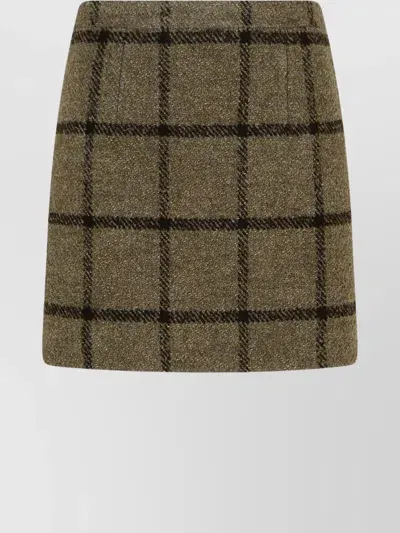 Patou Brown Wool Blend Miniskirt