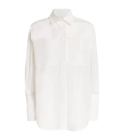 Patou Organic Cotton Oversized Safari Shirt In White