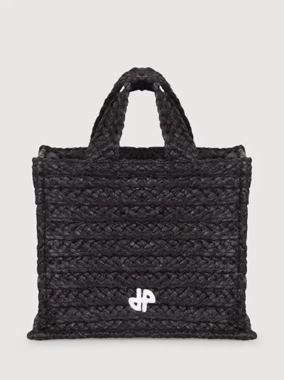 Patou Raffia Bag In Black