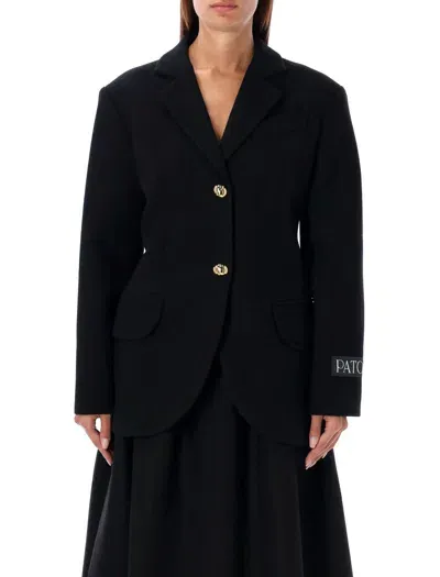 Patou Relaxed Belted Blazer In Black