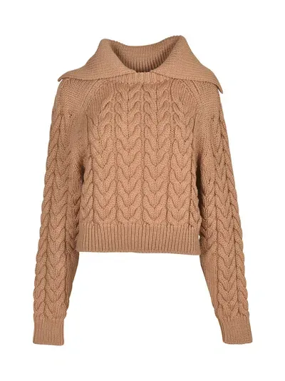 Patou Sailor Cable Jumper In Brown