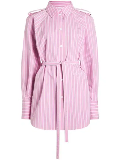 Patou Striped Cotton Dress In Pink