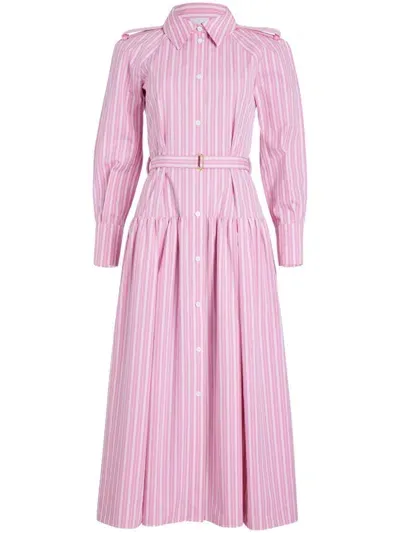 Patou Striped Poplin Shirt Dress In Pink