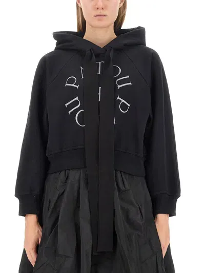 Patou Sweatshirt With Logo Embroidery In Black