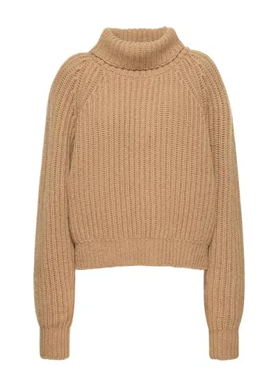 Patou Turtleneck Jumper In Beige