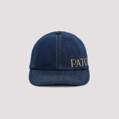 Patou Denim Embroidered-logo Cap In D Rodeo Blue