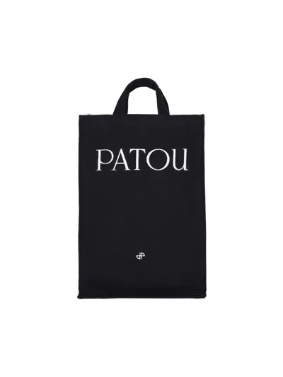 Patou Vertical Tote Bag In Black