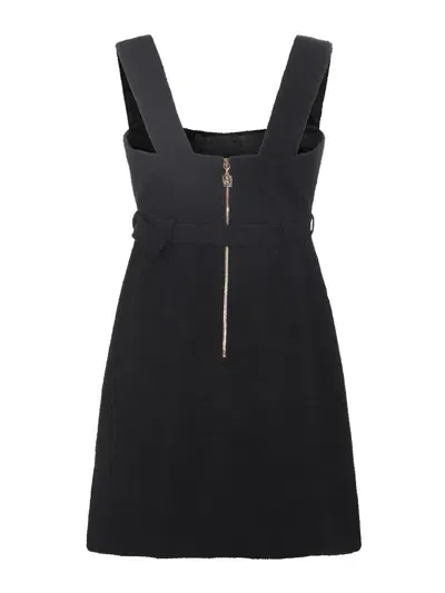 Patou Black Cotton-viscose Blend Corsage Dress