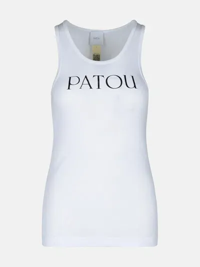 Patou White Cotton Tank Top