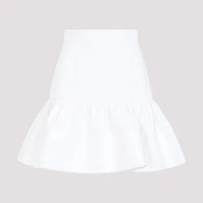 Patou Ruffled Cotton Mini Skirt In White