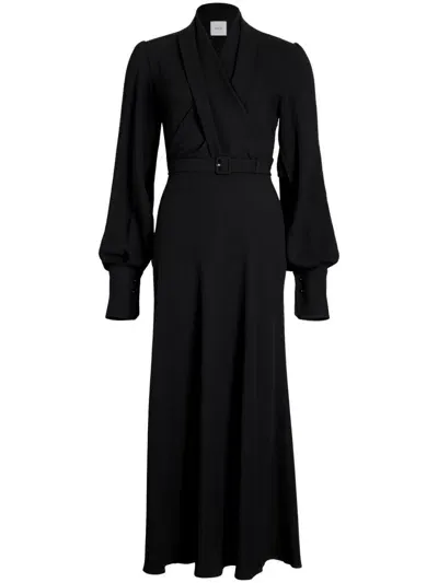 Patou Wrap-bodice Maxi Dress In Black  