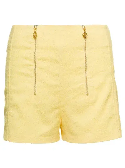 Patou High-rise Tweed Shorts In Yellow