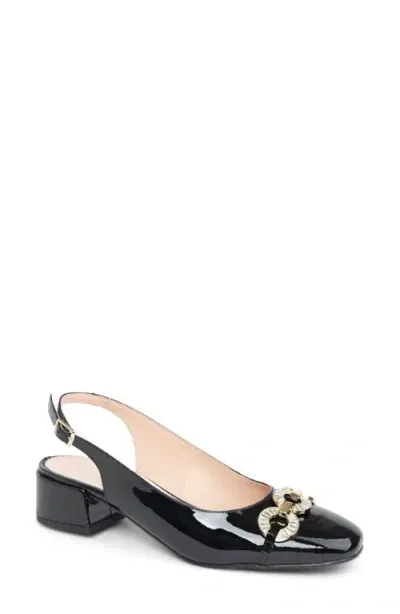 Patricia Green Aubrey Slingback Pump In Black Patent