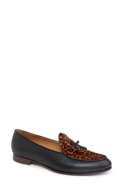 Patricia Green Coco Loafer In Black/leopard