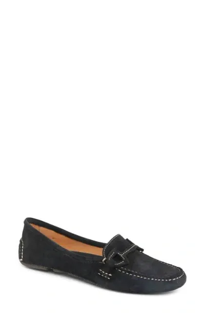 Patricia Green Jane Bit Loafer In Black Suede