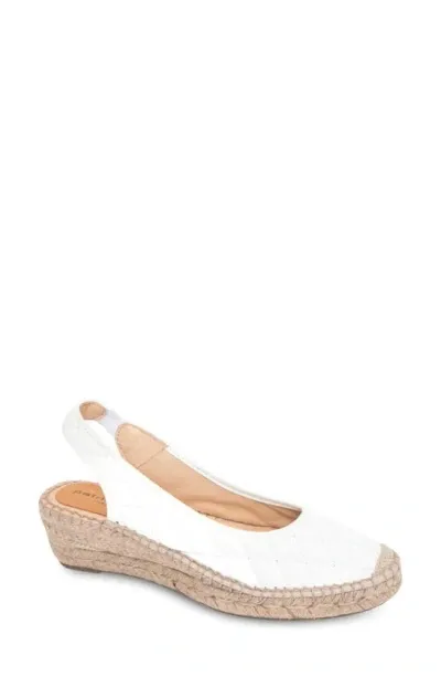 Patricia Green Valencia Slingback Wedge Espadrille In White