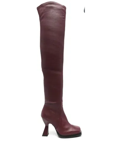 Patrizia Pepe 100mm Astral Boots In Red