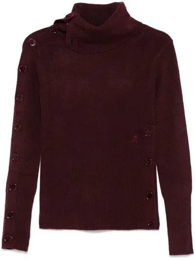 Patrizia Pepe Buttoned Jumper In Red