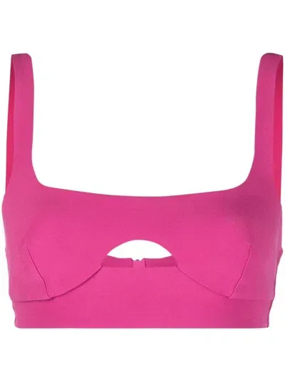 Patrizia Pepe Cropped Vest Top In Pink