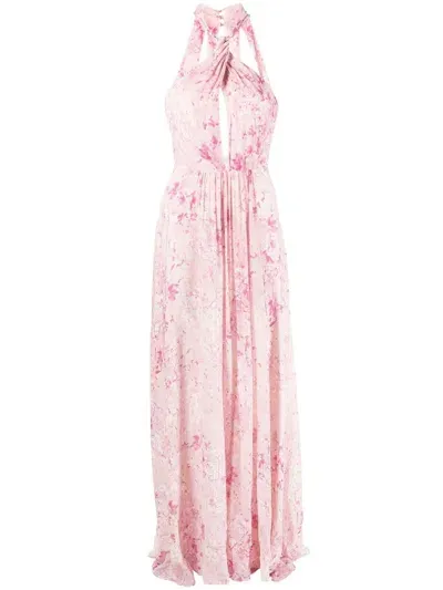 Patrizia Pepe Empire-line Long Dress In 粉色